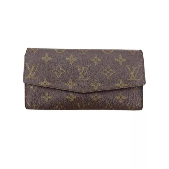 LOUIS VUITTON Long Wallet Monogram Beige Monogram Canvas Authentic USED - Picture 1 of 12
